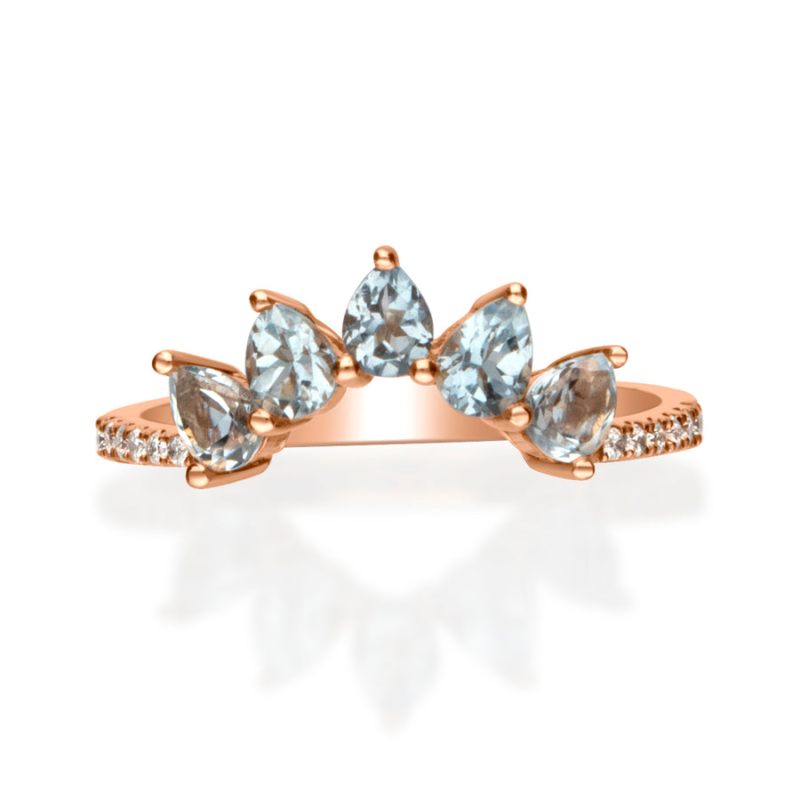 Alina 18K Rose Gold Pear-Cut Brazilian Aquamarine Ring