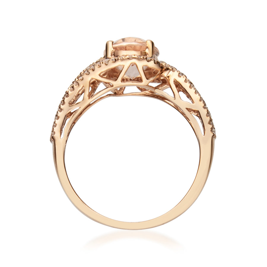 Jayda 10K Rose Gold Oval-Cut Madagascar Morganite Ring