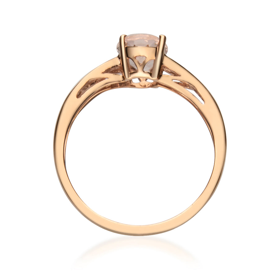 Gracelyn 10K Rose Gold Oval-Cut Madagascar Morganite Ring