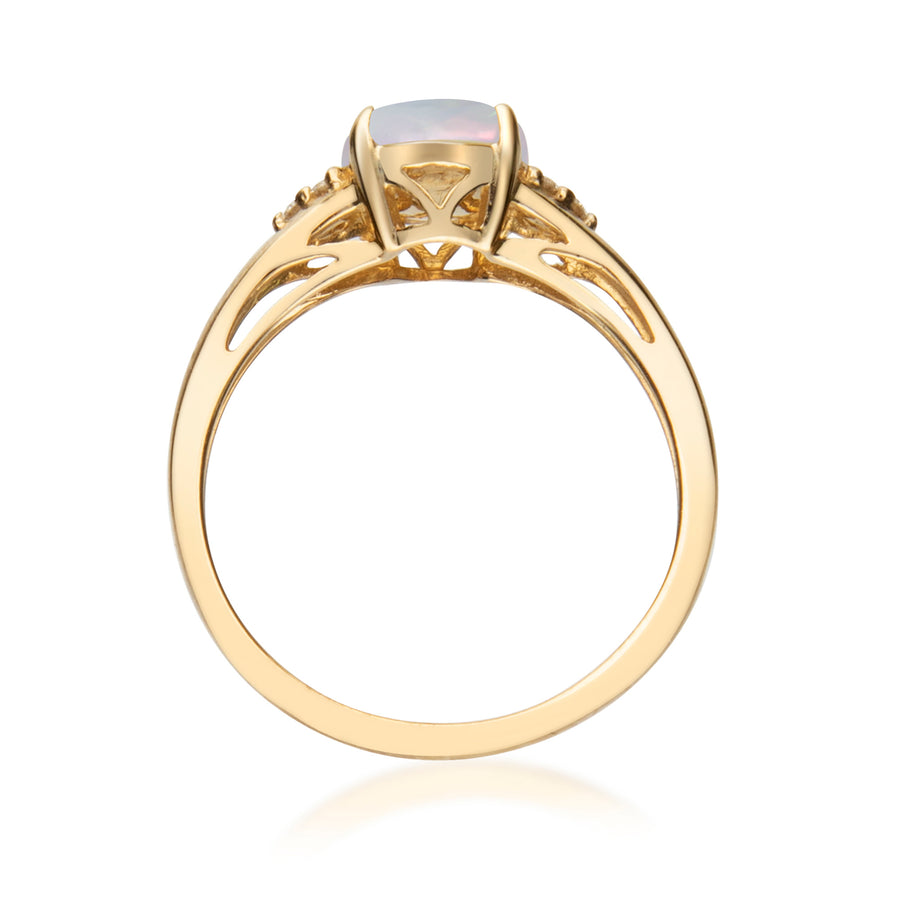 Brylee 10K Yellow Gold Oval-Cut Natural African Opal Ring