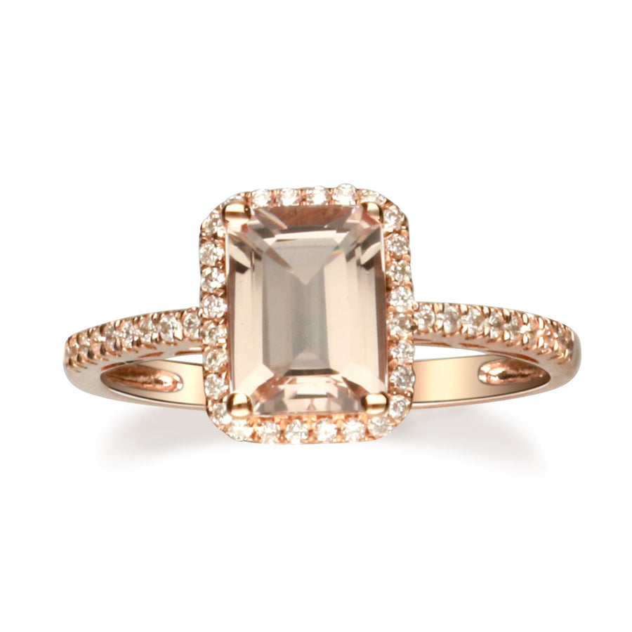 Sadie 14K Rose Gold Emerald-cut Madagascar Morganite Ring