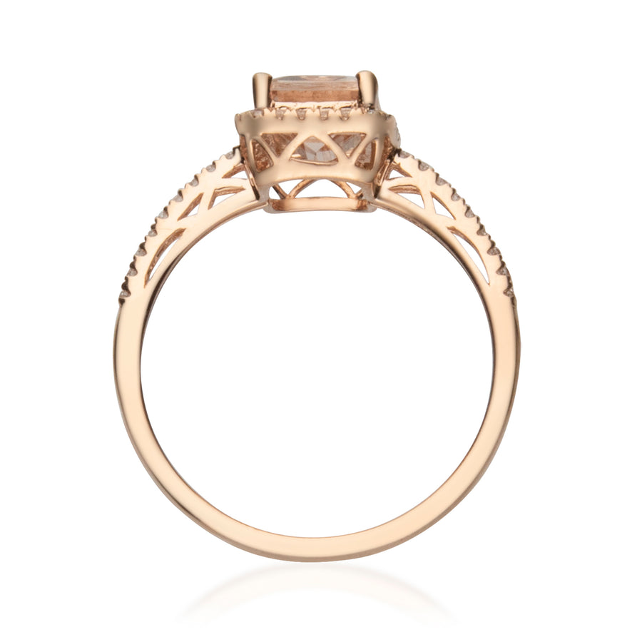 Sadie 14K Rose Gold Emerald-cut Madagascar Morganite Ring