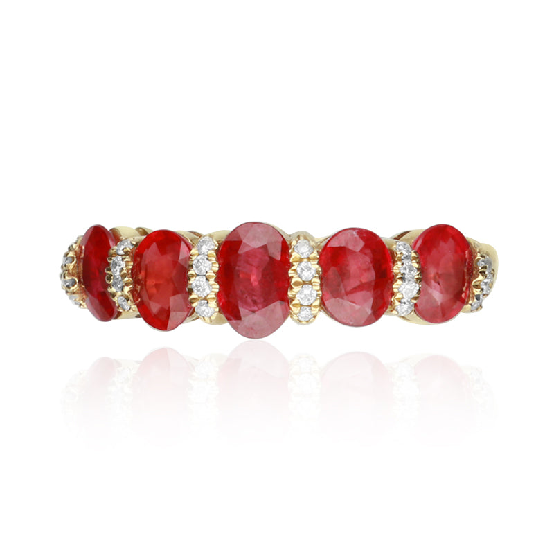 Gia 14K Yellow Gold Oval-Cut Mozambique Ruby Ring