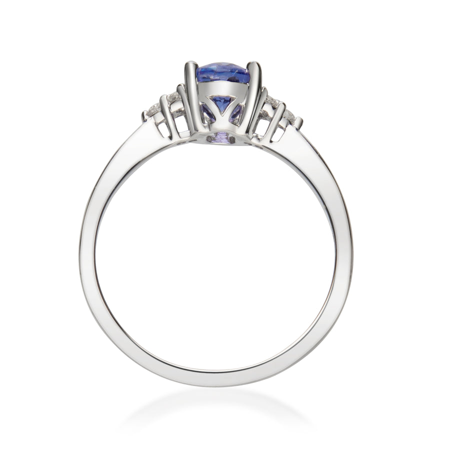 Bonnie 14K White Gold Oval-Cut Tanzanian Tanzanite Ring