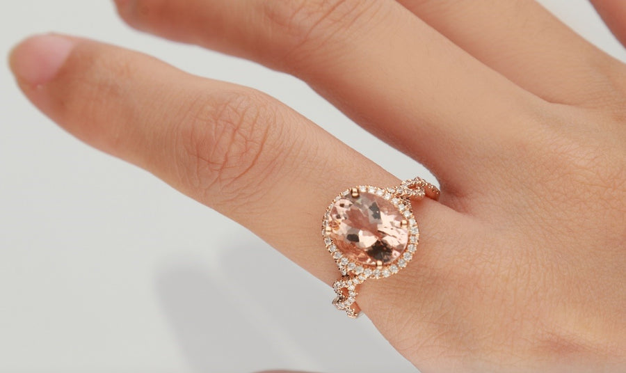 Keyla 14K Rose Gold Oval-Cut Madagascar Morganite Ring