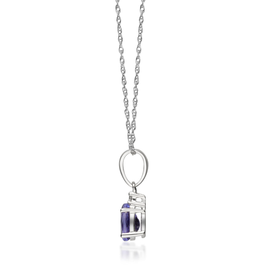 Brylee 14K White Gold Oval-Cut Tanzanian Tanzanite Pendant