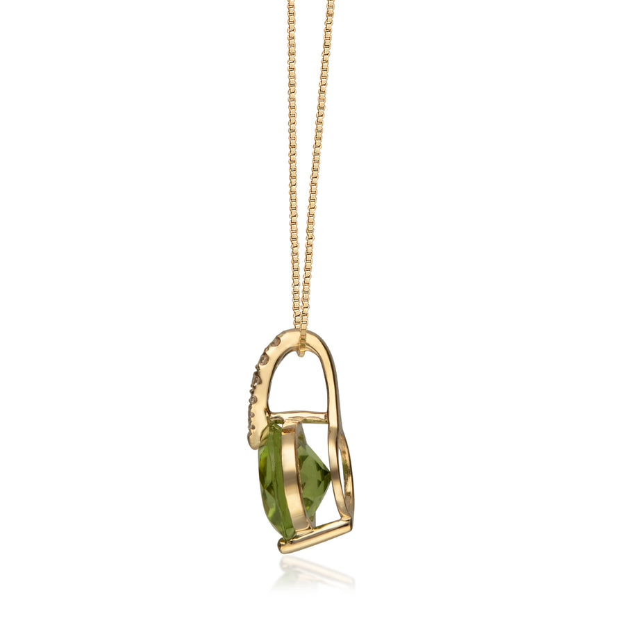 Emmy 14K Yellow Gold Round-Cut Manchurian Peridot Pendant