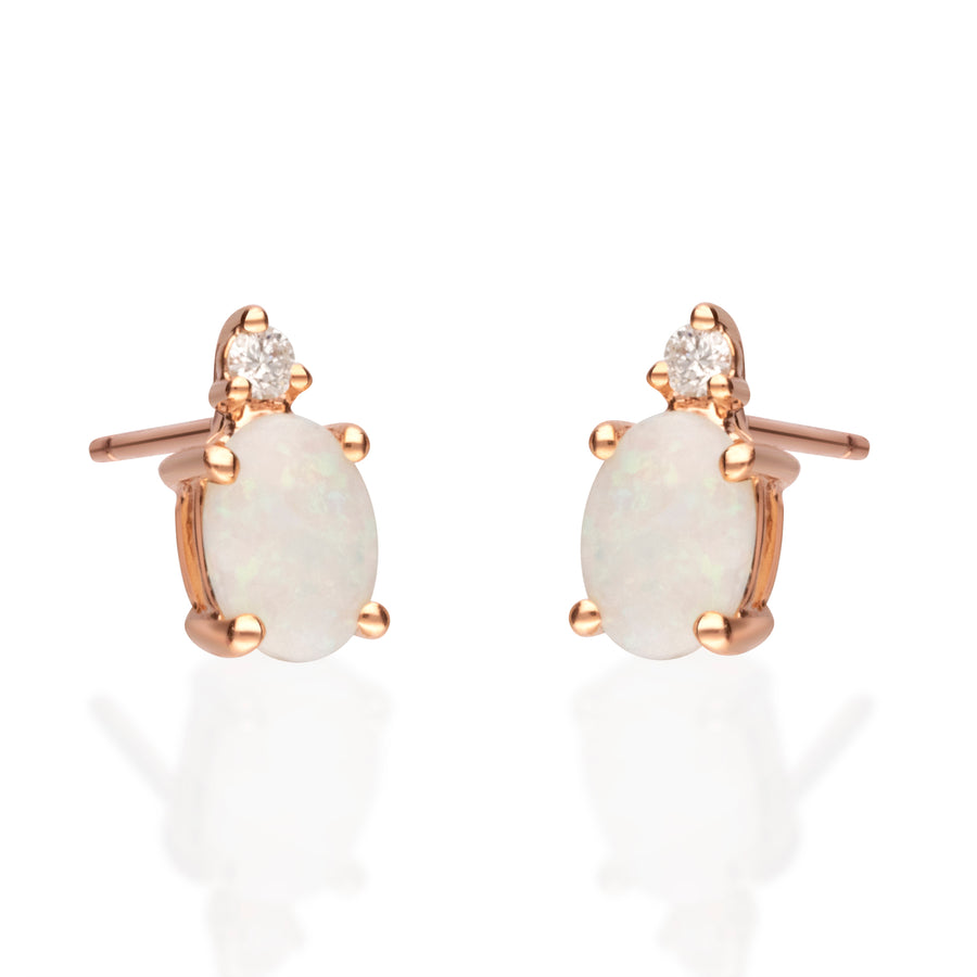 Margot 10K Rose Gold  Oval-Cut Natural African Opal Earring