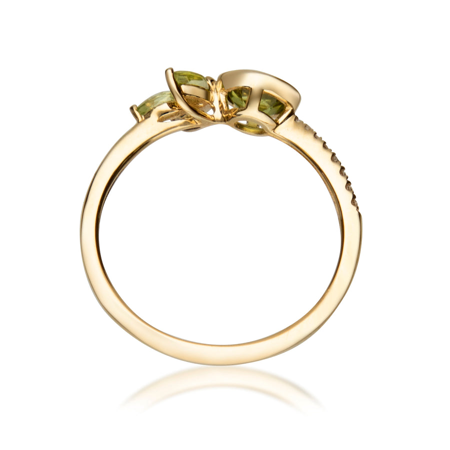 Gwen 14K Yellow Gold Round-Cut Manchurian Peridot Ring