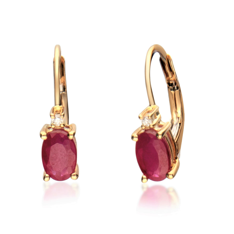 Eloise 10K Yellow Gold Oval-Cut Mozambique Ruby Earring