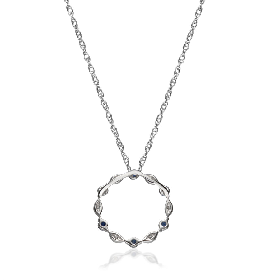 Emmy 10K White Gold Round-cut Ceylon Blue Sapphire Pendant