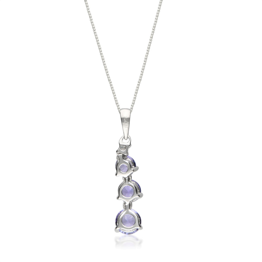 Annabella 10K White Gold Round-Cut Tanzanian Tanzanite Pendant