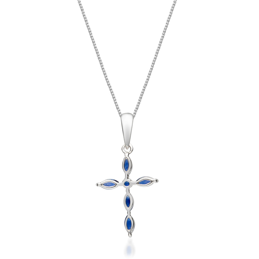 Nyla 10K White Gold Marquise-Cut Ceylon Blue Sapphire Pendant