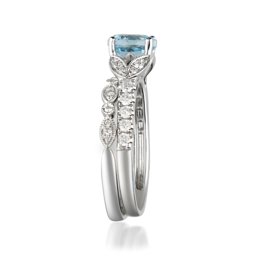 Hailee 14K White Gold Round-Cut Brazilian Aquamarine Ring