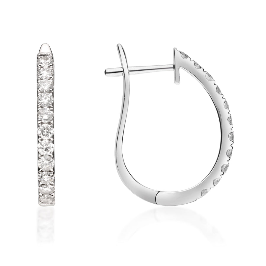 Leilani Round-Cut White Diamond Earrings in 14K White Gold