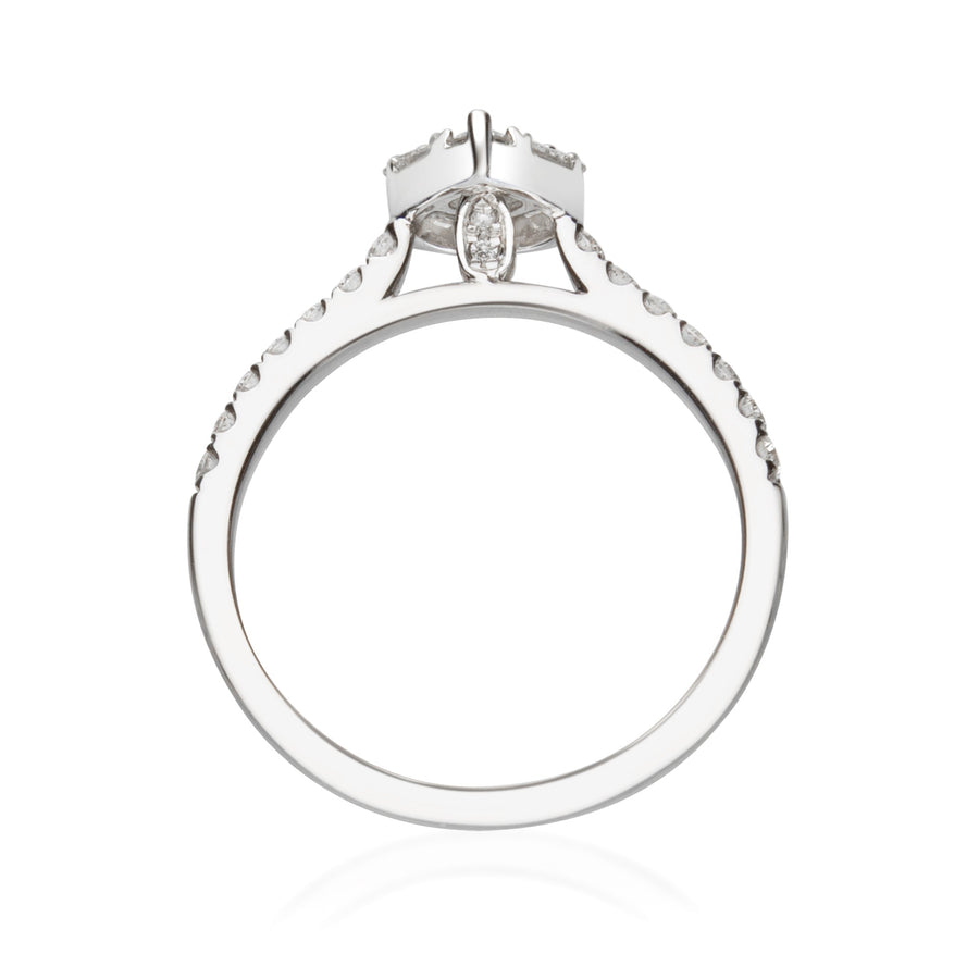 Clarissa 14K White Gold Round-Cut White Diamond Ring