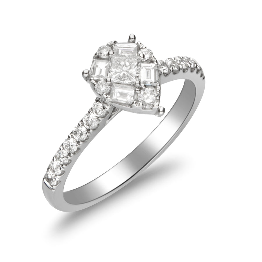 Clarissa 14K White Gold Round-Cut White Diamond Ring