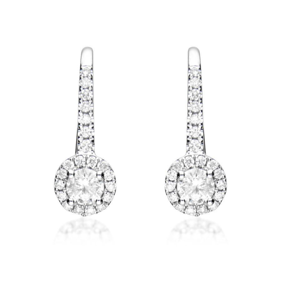 Aila 14K White Gold Diamond Earrings - A Sparkling and Sophisticated Choice