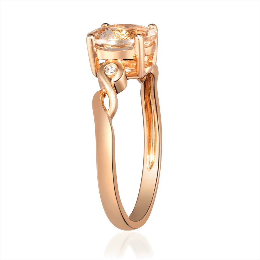 Nina 10K Rose Gold Oval-Cut Madagascar Morganite Ring