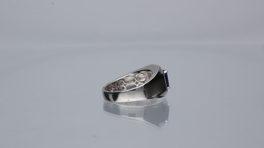 Isabelle 10K White Gold Emerald-Cut Tanzanian Tanzanite Ring