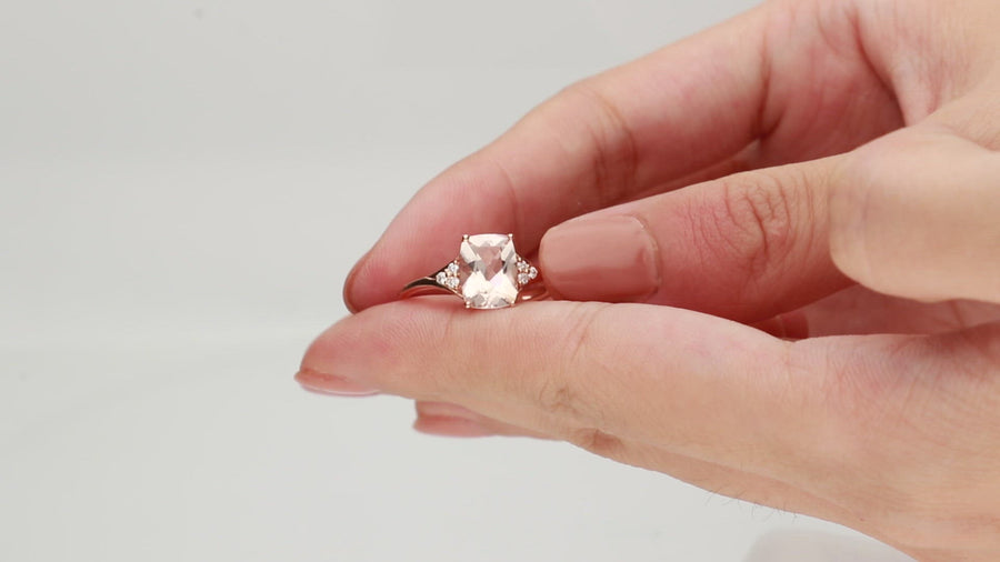 Elyse 14K Rose Gold Cushion-Cut Madagascar Morganite Ring