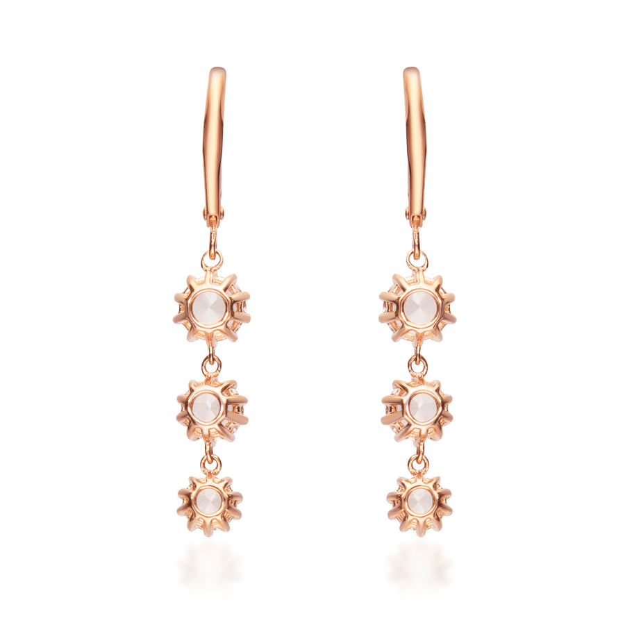 Julieta 10K Rose Gold Round-Cut Madagascar Morganite Earring