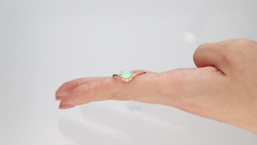 Amirah 14K Yellow Gold Oval-Cut Natural African Opal Ring