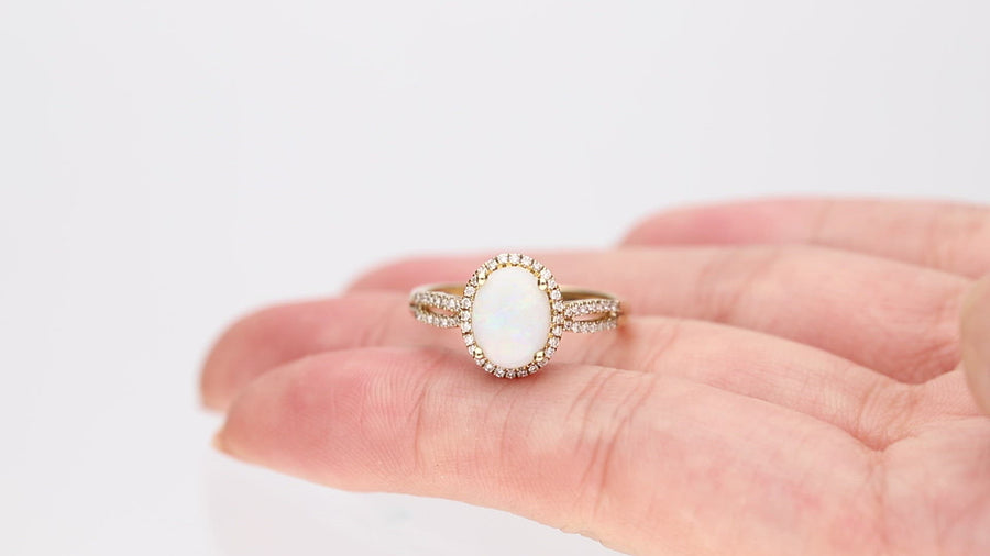 Alani 10K Yellow Gold Oval-Cut Natural African Opal Ring