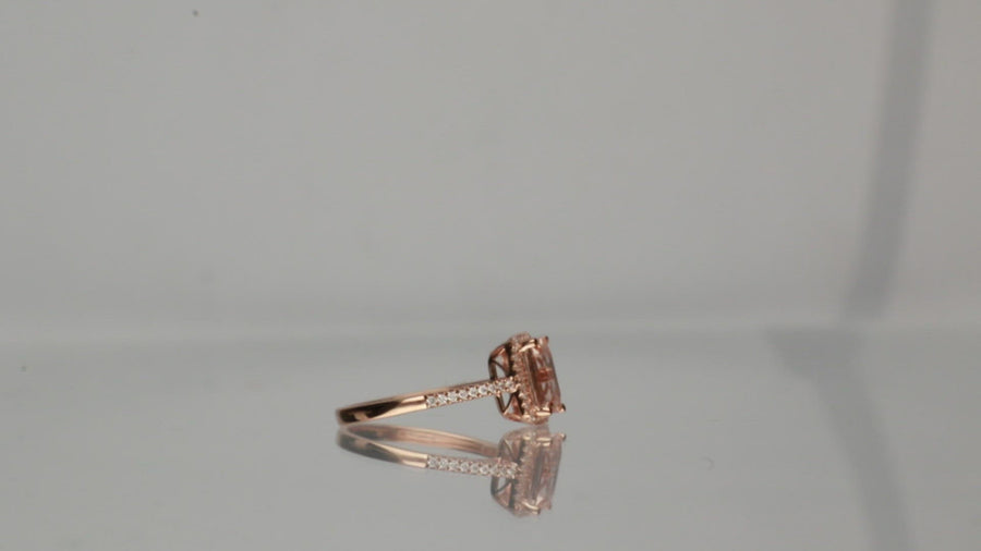 Sadie 14K Rose Gold Emerald-cut Madagascar Morganite Ring