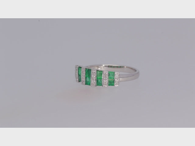 Ava 14K White Gold Square-Cut Natural Zambian Emerald Ring