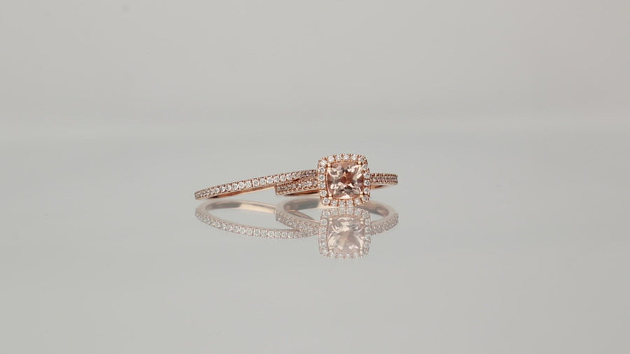 Amalia 14K Rose Gold Cushion-Cut Madagascar Morganite Ring