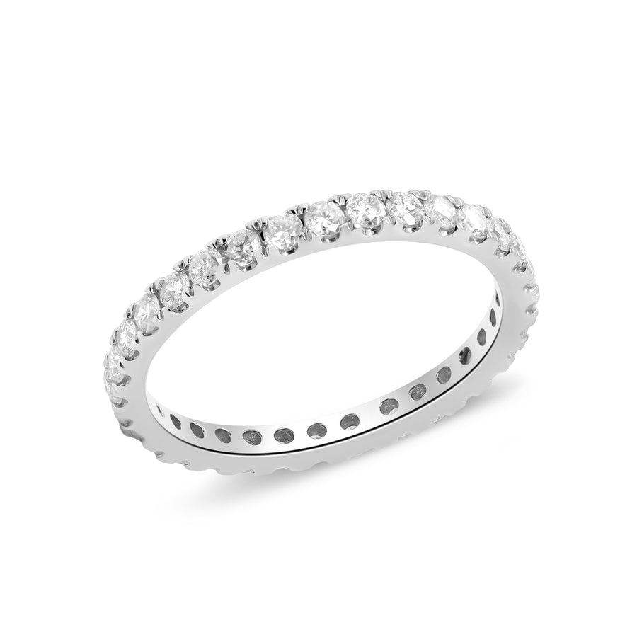 Pearl 14K White Gold Round-Cut White Diamond Ring