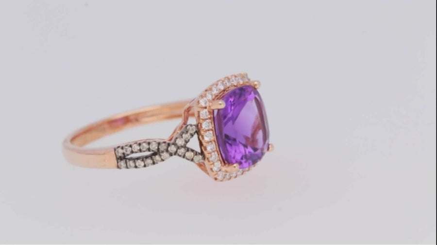 Ryder 10K Rose Gold Princess-Cut Brazilian Amethyst Ring