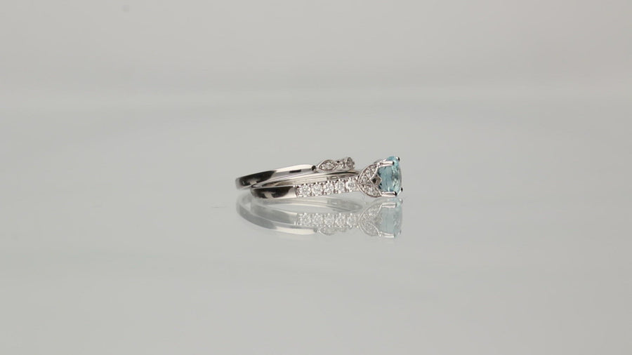 Hailee 14K White Gold Round-Cut Brazilian Aquamarine Ring