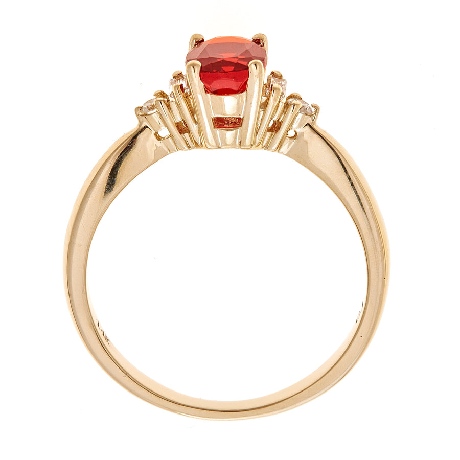 Julia 14K Yellow Gold Oval-Cut Mexican Fire Opal Ring