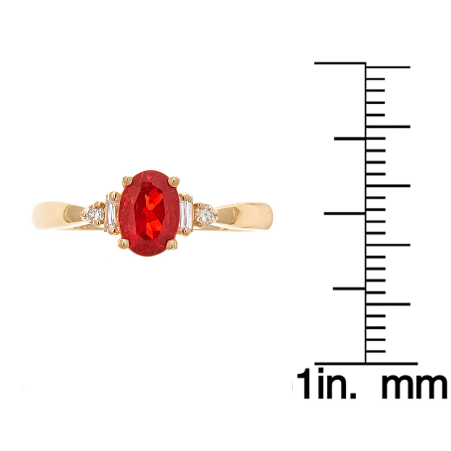 Julia 14K Yellow Gold Oval-Cut Mexican Fire Opal Ring