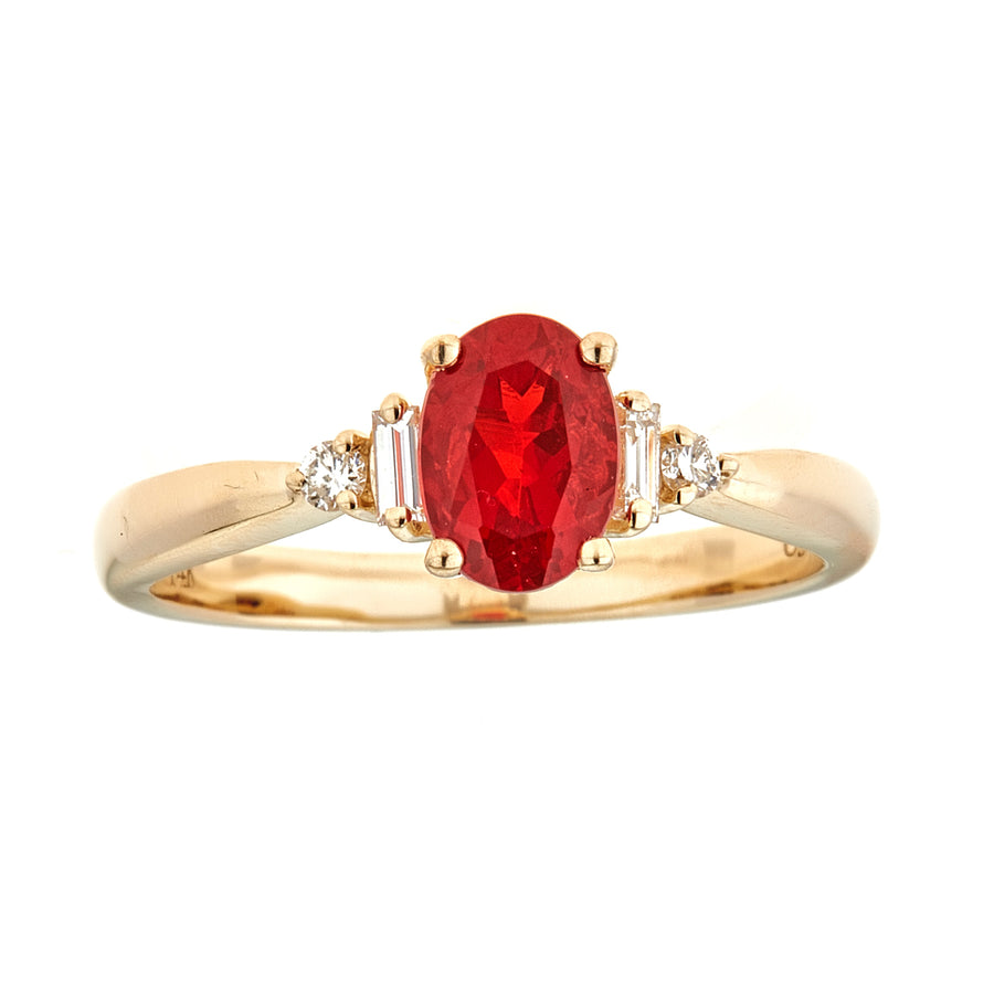 Julia 14K Yellow Gold Oval-Cut Mexican Fire Opal Ring