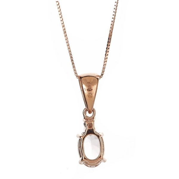 Mercy 14K Rose Gold Oval-Cut Madagascar Morganite Pendant