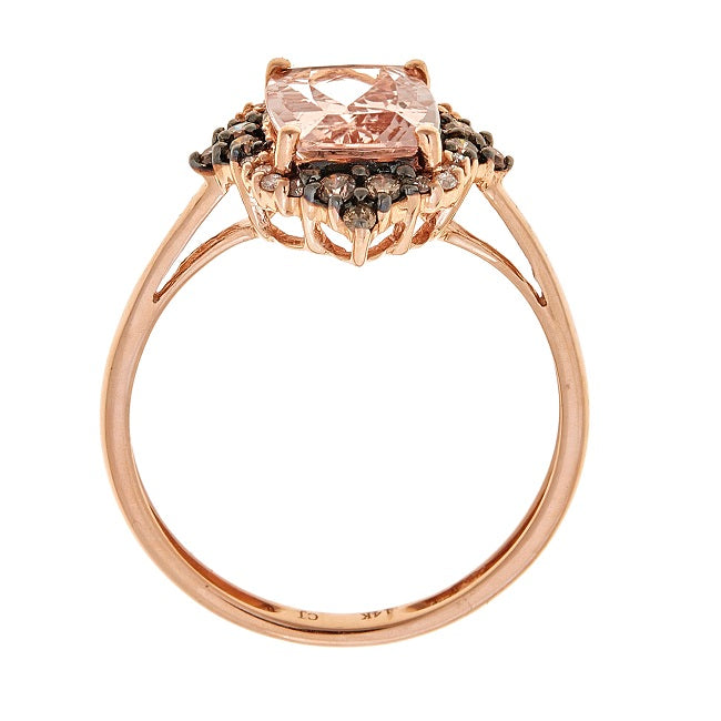 Ansley 14K Rose Gold Cushion-Cut Madagascar Morganite Ring