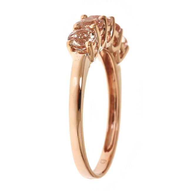 Kylee 10K Rose Gold Round-Cut Madagascar Morganite Ring