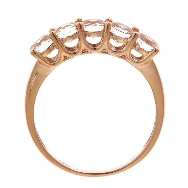 Kylee 10K Rose Gold Round-Cut Madagascar Morganite Ring