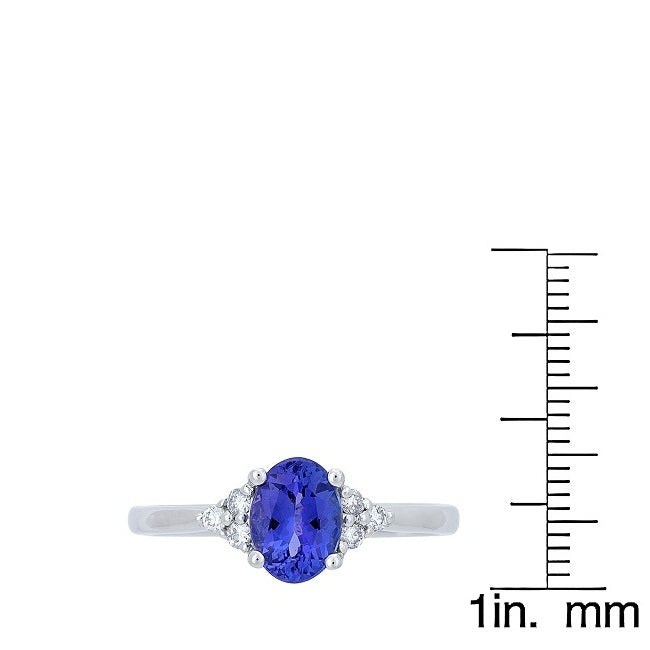 Bonnie 14K White Gold Oval-Cut Tanzanian Tanzanite Ring