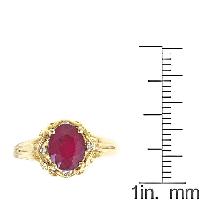 Chana 10K Yellow Gold Oval-Cut Mozambique Ruby Ring