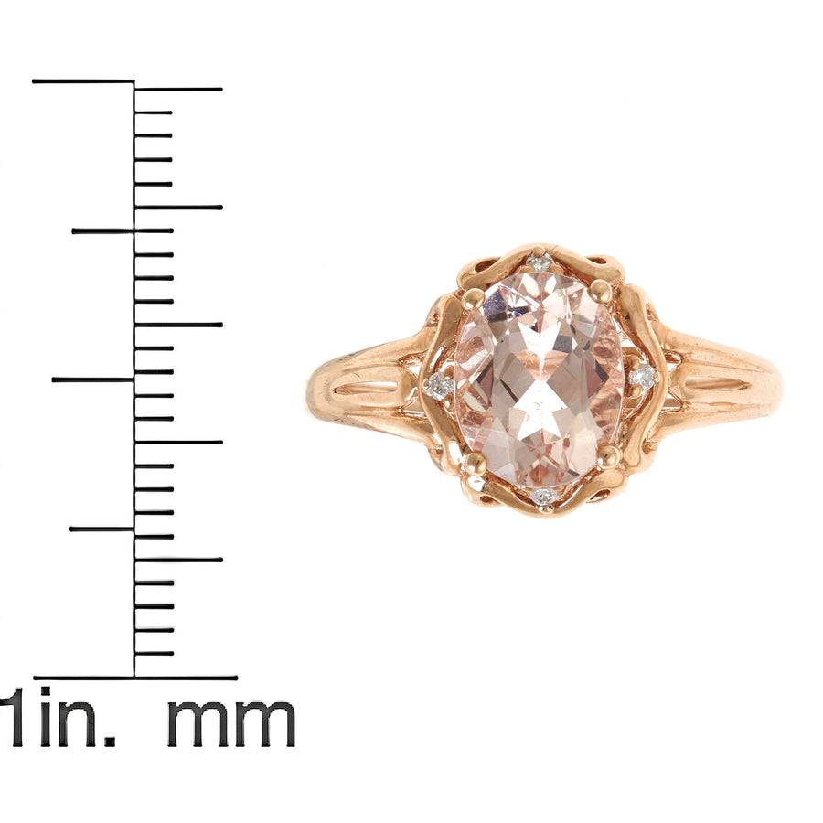 Gracelynn 10K Rose Gold Oval-Cut Madagascar Morganite Ring