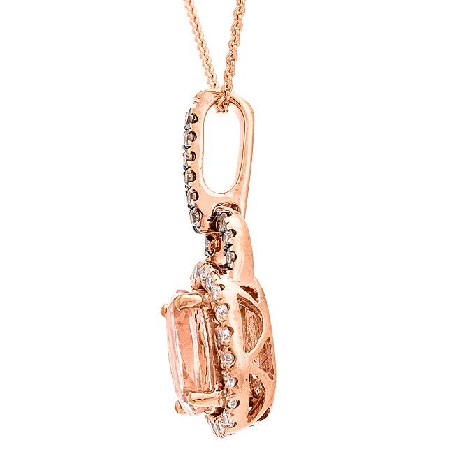 Lucy 10K Rose Gold Oval-Cut Madagascar Morganite Pendant