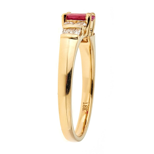 Addison 18K Yellow Gold Oval-Cut Mozambique Ruby Ring