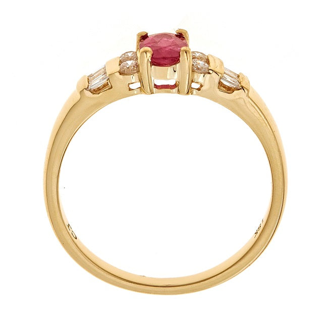 Addison 18K Yellow Gold Oval-Cut Mozambique Ruby Ring