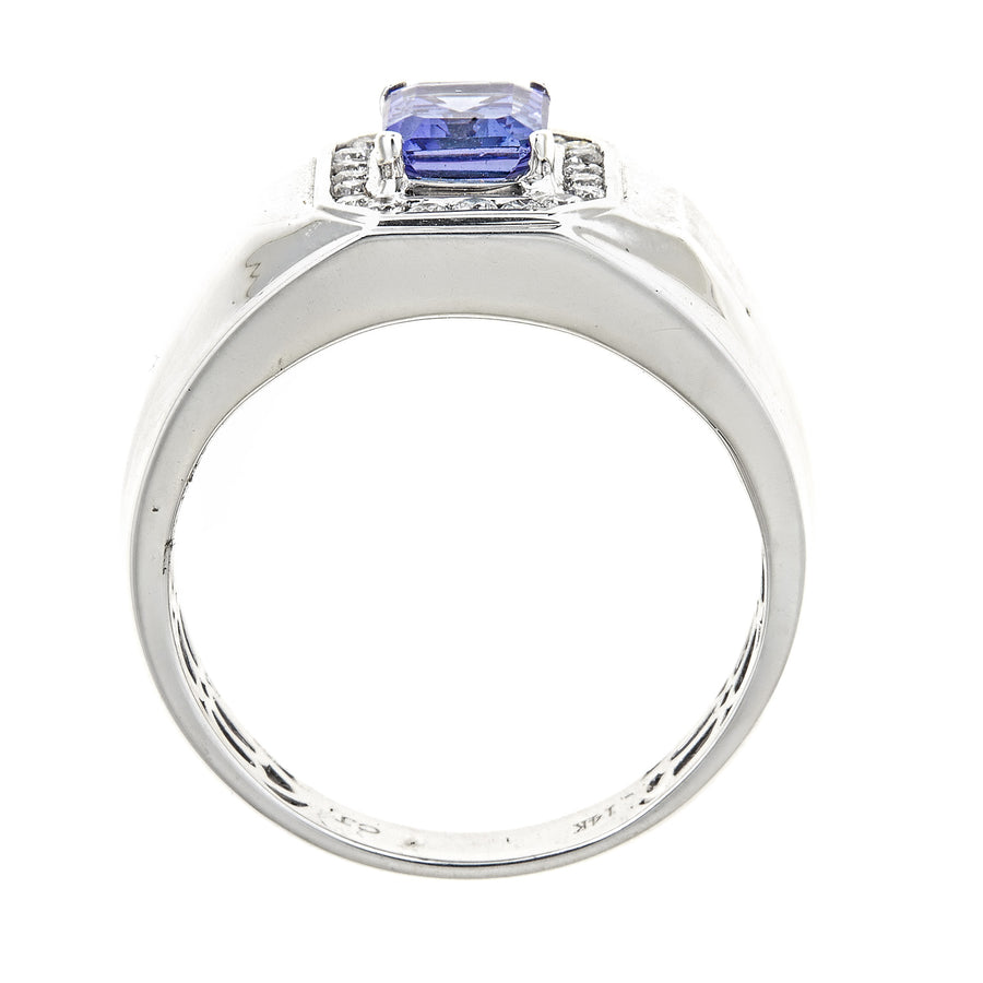 Isabelle 10K White Gold Emerald-Cut Tanzanian Tanzanite Ring