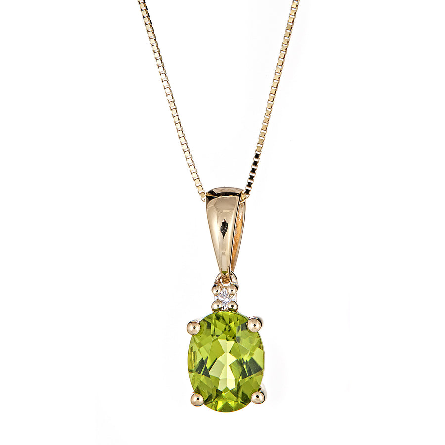 Isabella 10K Yellow Gold Oval-Cut Manchurian Peridot Pendant