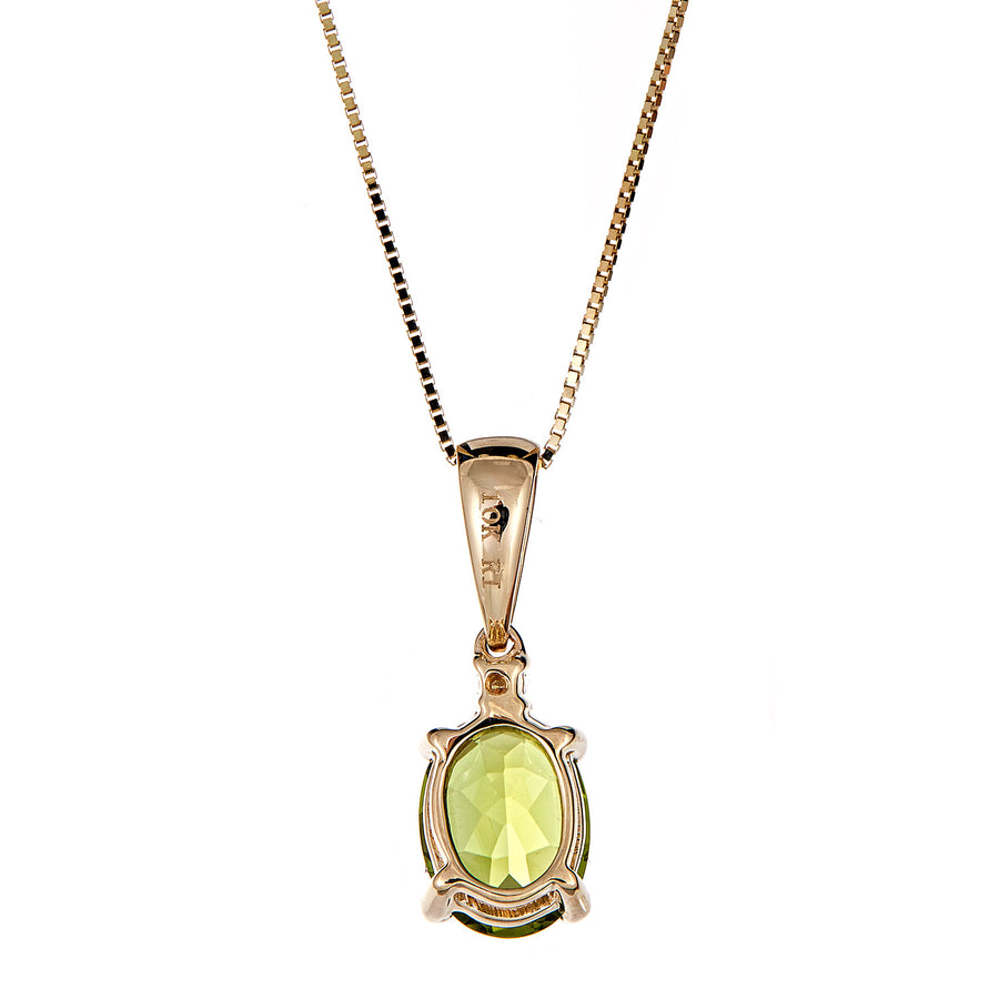 Isabella 10K Yellow Gold Oval-Cut Manchurian Peridot Pendant